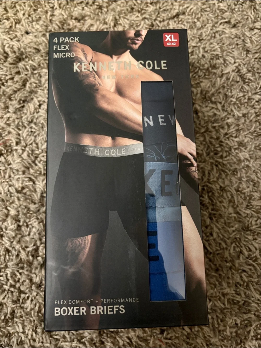 Kenneth Cole Men’s 4-Pack Boxer Briefs Flex Micro